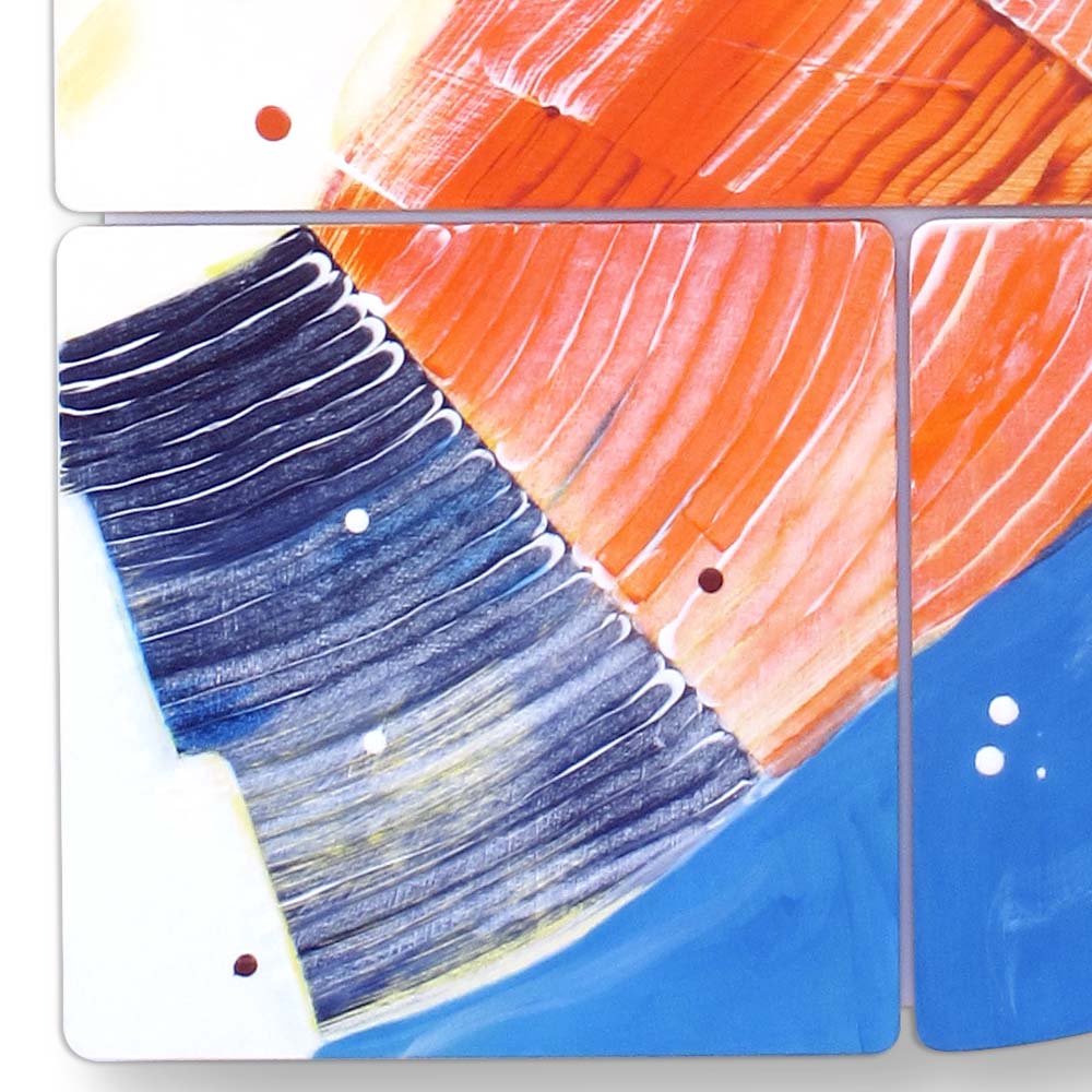 Close up of individual segments of a abstract painting