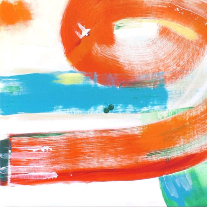 close-up view of gestural brushstrokes