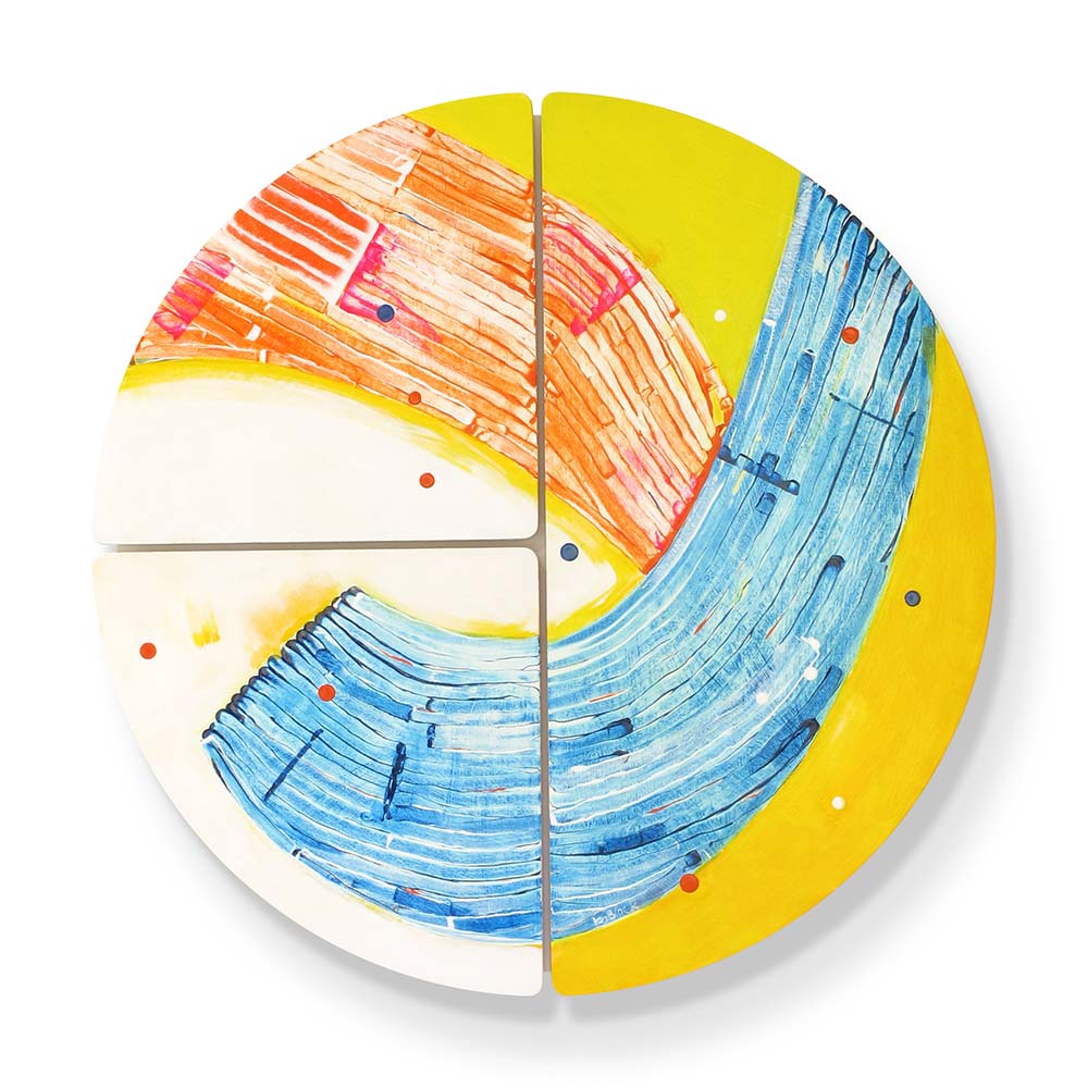 Contemporary Art NZ, modular round painting for sale